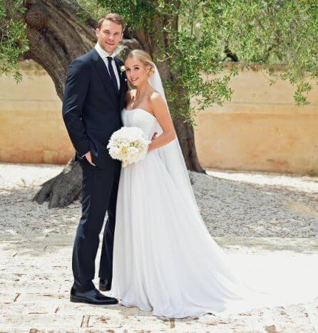 Nina Weiss with Manuel Neuer on their wedding day.
